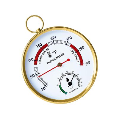 Analog Sauna Thermometer - Heat-Resistant Temperature Gauge, Large with Clear Numbers, Hygrometer Combo with Accurate Reading, Spa Accessory Wall-Mounted, Indoor Monitor for Home Use