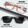 3-in-1 Progressive Multifocal Reading Glasses Photochromic & Anti-Blue Light Lenses,UV400 Protection, TR90 Flexible Frame, All-in-One Readers for Distance, Computer & Reading (Grey/Orange,1.5 x) view 2