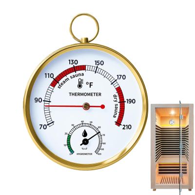 2-in-1 Steam S-auna Thermometer and Hygrometer, Stainless Steel Thermo-Hygrometer High Accuracy Sauna Accessories, Digital Thermo-Humidity Meter for Steam/Sauna Room/Home Office