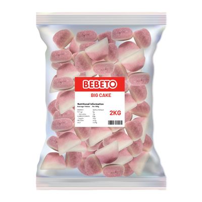 Bebeto Big Cake | 2kg Bulk Bag | Strawberry & Vanilla Coated Chews