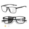 3-in-1 Progressive Multifocal Reading Glasses Photochromic & Anti-Blue Light Lenses,UV400 Protection, TR90 Flexible Frame, All-in-One Readers for Distance, Computer & Reading (Black/Grey,1.5 x)