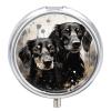 Black Dachshund Pill Box Round Pill Case for Purse & Pocket 3 Compartment Medicine Pill Organizer Portable Travel Pillbox Medicine Vitamin Cod Liver Oil Storage Box view 1
