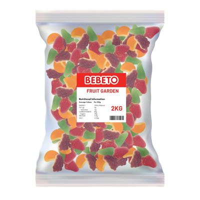 Bebeto Fruit Garden | 2kg Bulk Bag | Halal-Friendly Assorted Fruit Gummies