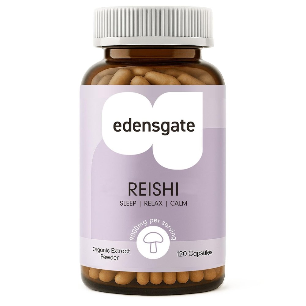 Edensgate Reishi Extract Capsules Reishi Mushroom Supplement | Concentrated Extract Formula | Vegan Friendly | Daily Balance & Wellness Support | 120 Capsules