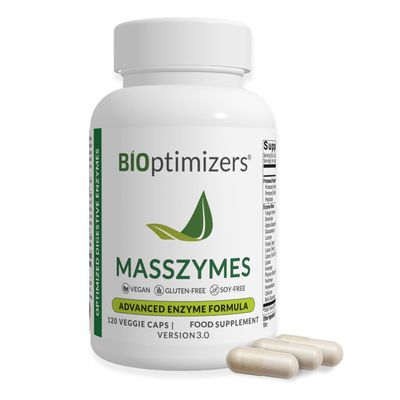 BiOptimizers MassZymes 3.0 | Lipase, Amylase & Bromelain | 120 Capsules