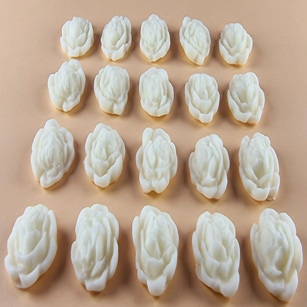 20 x Edible 3D 20mm flower flowers icing toppers, cake cupcakes decorations T029 (Ivory)