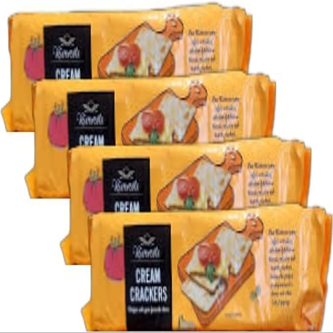 Vellomart Rivercote Cream Crackers 300g x 4 Crunchy, Light & Delicious Snack Biscuits