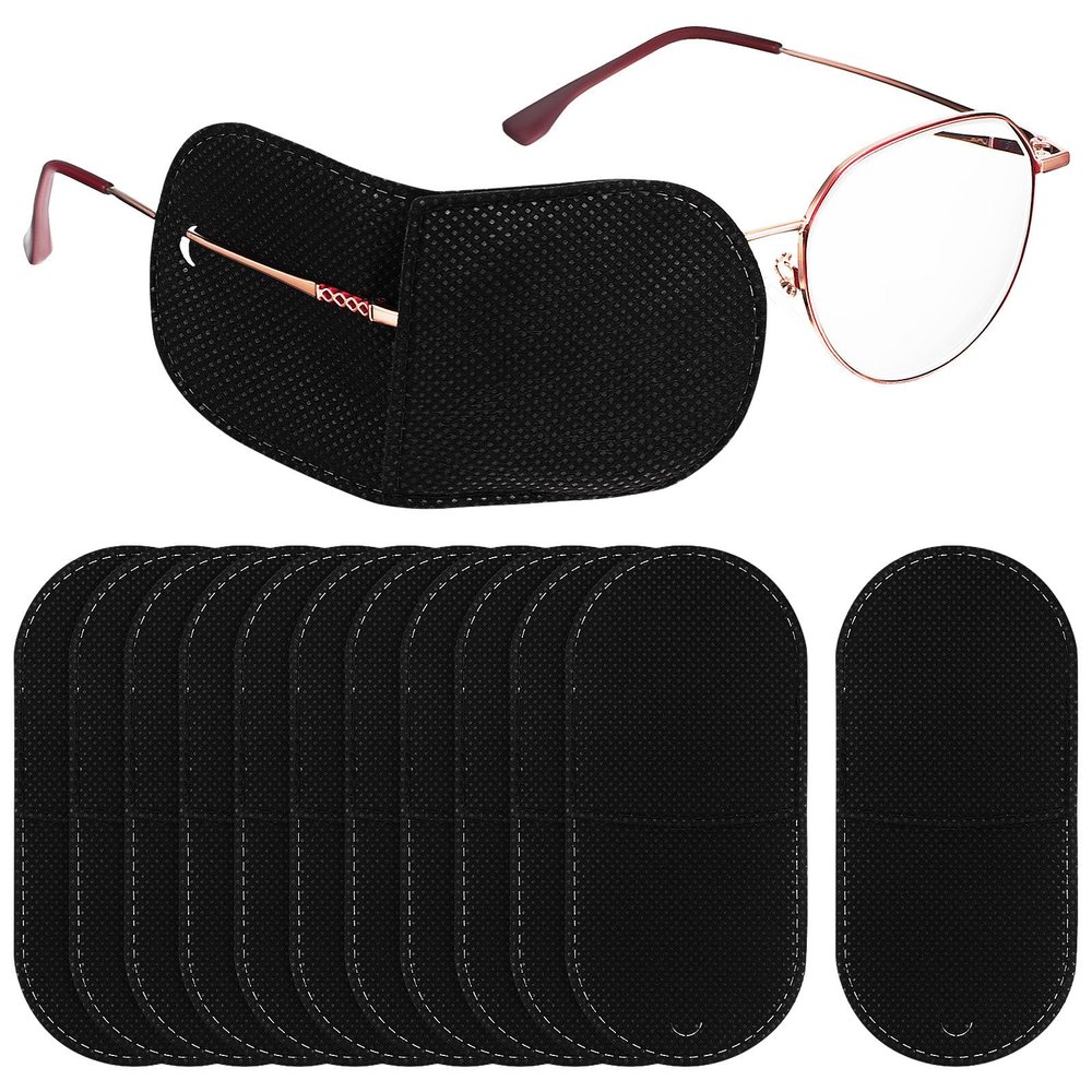 MAGICLULU Reusable Glasses Eye Patches 12pcs Made of Comfortable Non-Woven Fabric Lightweight and Breathable Eye Covers for Lazy Training and Vision Therapy