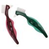Ciieeo 2pcs Double-Ended Hard Bristle Denture Cleaning Brush Set for Elderly, False Teeth Care Tool with Red Green Handles, Oral Appliance Cleaner for Dental Device Maintenance view 1