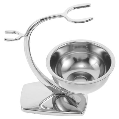 VILLCASE Stainless Steel Shaving Brush and Shave Bowl Stand with Shower Holder Metal Grooming Rack for Men's Bathroom Shaving Accessories