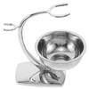 VILLCASE Stainless Steel Shaving Brush and Shave Bowl Stand with Shower Holder Metal Grooming Rack for Men's Bathroom Shaving Accessories view 1