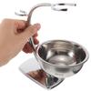 VILLCASE Stainless Steel Shaving Brush and Shave Bowl Stand with Shower Holder Metal Grooming Rack for Men's Bathroom Shaving Accessories view 4