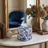 3Pcs Hand Block Printed Cotton Tissue Box Cover 5" x 5" x 5.5" Square Soft Reusable Floral Napkin Holder for Home Kitchen Dining Bathroom Office Cafe (Boho-Blue) view 2