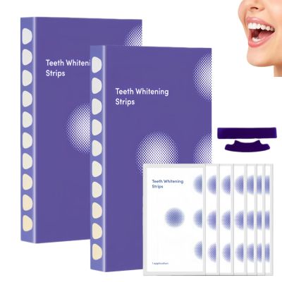 2PCS Purple Teeth Whitening Strips, Gentle Tooth Stain Removal Whitening Strips, Non-Sensitive Whitening Patches with Color Correction Formula, 30-Minute Fast Whitening for Sensitive Teeth