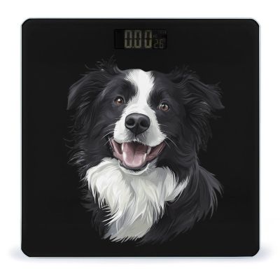 Border Collie Dog Bathroom Scales for Body Weight Led Display Step-On Digital Weighing Scales for People
