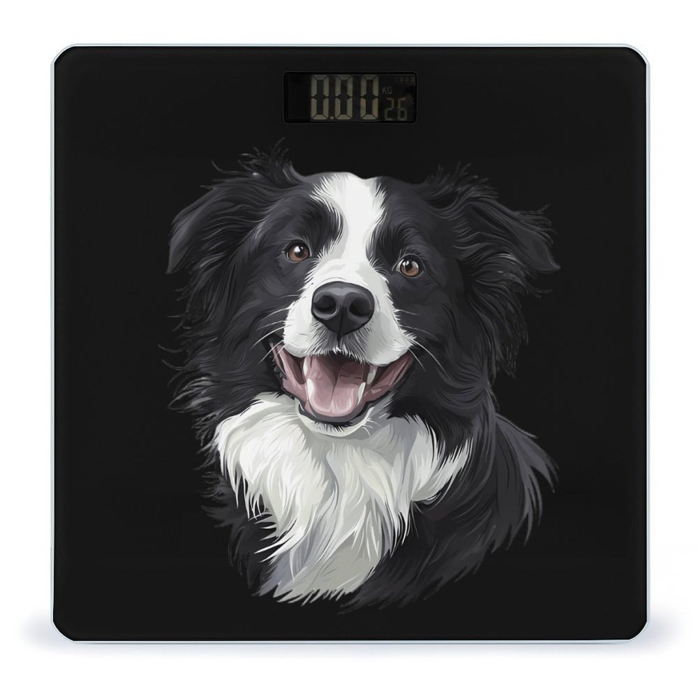 Border Collie Dog Bathroom Scales for Body Weight Led Display Step-On Digital Weighing Scales for People