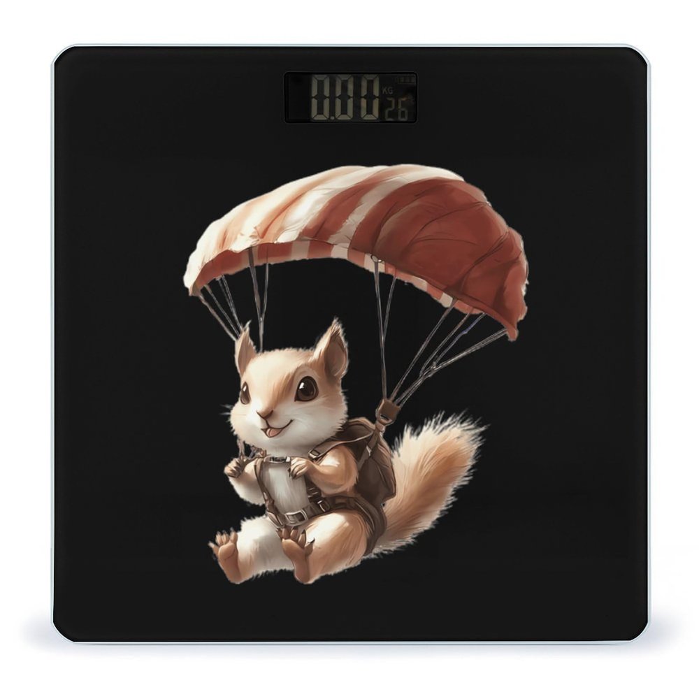 Cute Parachute Squirrel Bathroom Scales for Body Weight Led Display Step-On Digital Weighing Scales for People