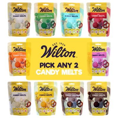Wilton Candy Melts - Pick any 2-125g Pack - Melting Candy with Sweet Creamy Flavour for Molding, Dipping and Decorating, Optimal for Cake Pops, Candies, Cakes and Coating Treats