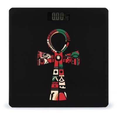 African Traditional Ankh Bathroom Scales for Body Weight Led Display Step-On Digital Weighing Scales for People