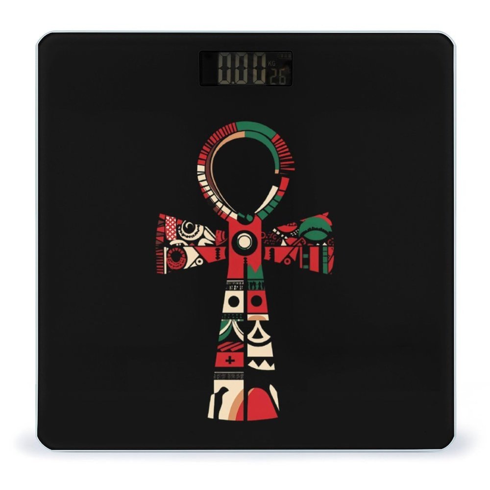 African Traditional Ankh Bathroom Scales for Body Weight Led Display Step-On Digital Weighing Scales for People