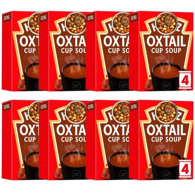 Oxtail Instant Cup Soup 4 X 15.5g, Pack Of 8, Low Fat, No Added MSG, No Artificial Colours or Preservatives