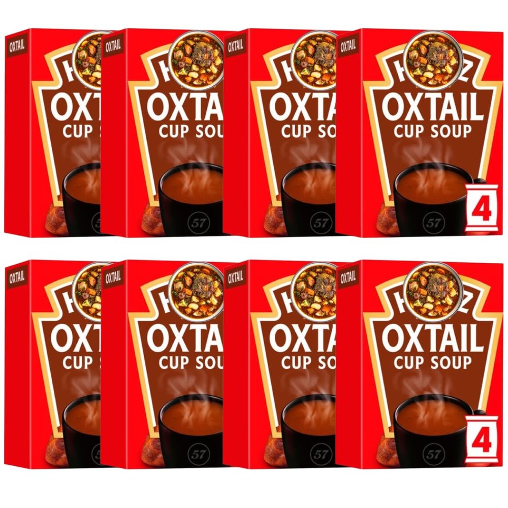 Oxtail Instant Cup Soup 4 X 15.5g, Pack Of 8, Low Fat, No Added MSG, No Artificial Colours or Preservatives