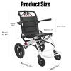 14lbs Ultra-Light Portable Folding Transport Wheelchair, 20" Wide Seat Wheelchair for Adults Seniors with Telescopic Handle & 12" PU Wheels, 120kg Capacity, No Assembly White L view 2