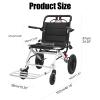 14lbs Ultra-Light Portable Folding Transport Wheelchair, 20" Wide Seat Wheelchair for Adults Seniors with Telescopic Handle & 12" PU Wheels, 120kg Capacity, No Assembly White L view 3