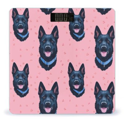 Cute Black German Shepherd Dog Bathroom Scales for Body Weight Led Display Step-On Digital Weighing Scales for People