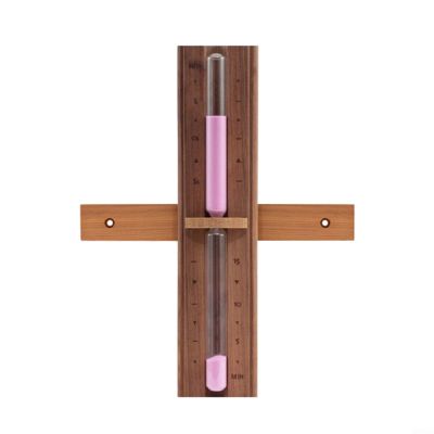 Alanmoship Wooden Sauna Hourglass Timer 15-Minute Wall-Mounted Design For Relaxation For Sessions In Sauna Or Steam Room, Elegant Natural Wood Construction In Humid Environments(D)