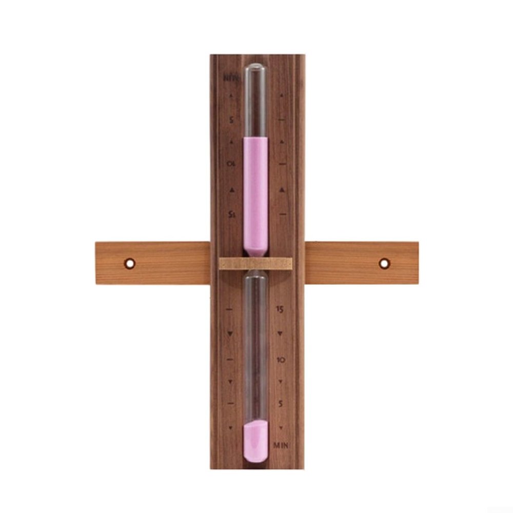 Alanmoship Wooden Sauna Hourglass Timer 15-Minute Wall-Mounted Design For Relaxation For Sessions In Sauna Or Steam Room, Elegant Natural Wood Construction In Humid Environments(D)