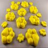 18 x Edible 3D 40mm Dog Paws, icing toppers, cake cupcakes decorations T036 (Yellow) view 1