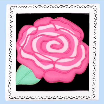 Biscuiteers Rose June Birth Flower Letterbox Biscuit