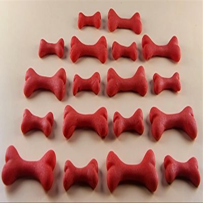 18 x Edible 3D 44mm Dog bones bone, icing toppers, cake cupcakes decorations T037 (Red)