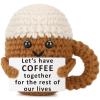 Coffee Lover Valentines Day Gifts for Couples Women, I Love You Gifts for Girlfriend, Boyfriend, Wife, Husband, Romantic Handmade Crochet for Anniversary, Happy Birthday Unique Coffee Gift for Men view 1