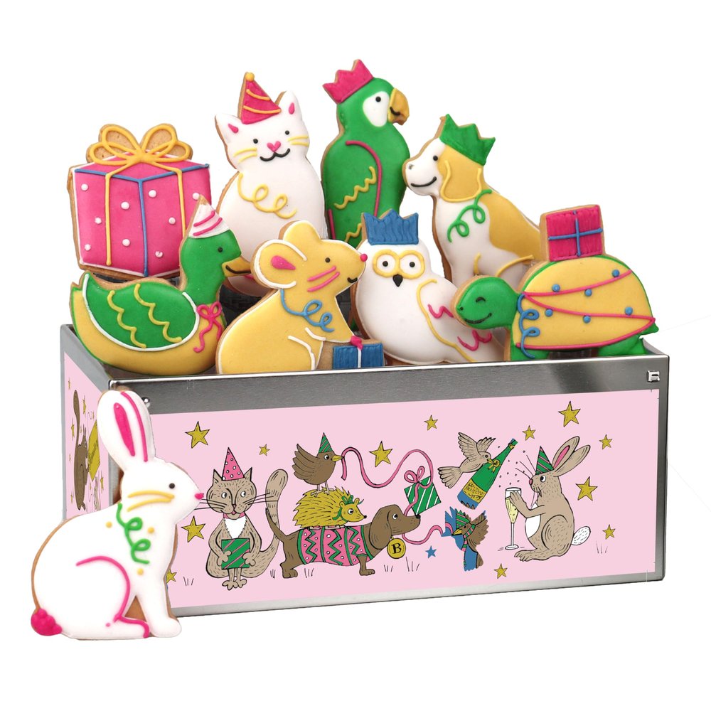 Biscuiteers Birthday Party Animals Tin
