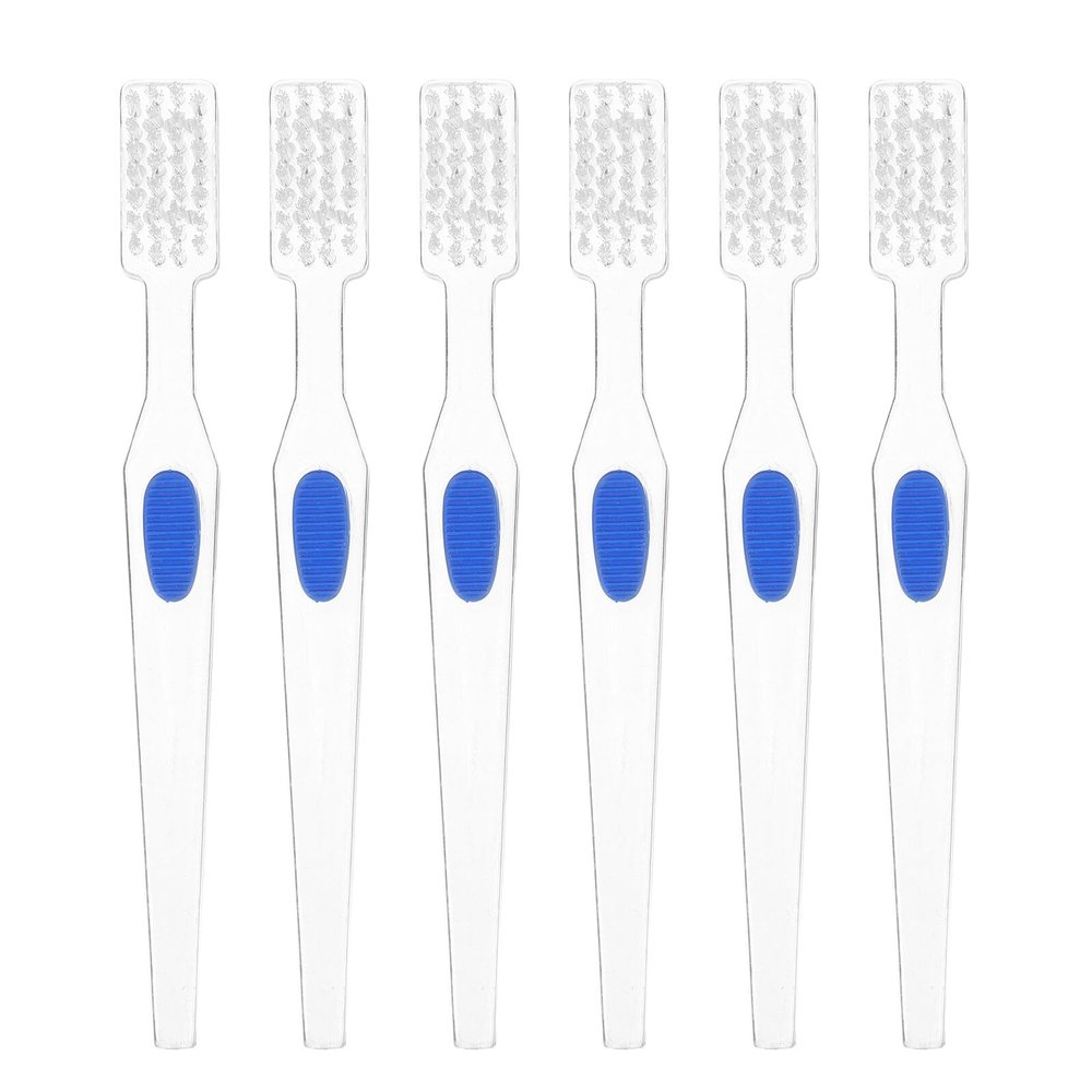 FRCOLOR 6pcs Denture Cleaning Brush Double Sided Portable for Partial Dentures Retainer Toothbrush Cleaner Gentle False Teeth