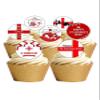 12 Pre-Cut St George's Day English Celebration Themed Edible Wafer Paper Cake Toppers Decorations view 1