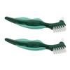 BIUDECO Denture Brush for Comfortable Grip Dual Head with Hard Nylon Bristles 2pcs and Travel Convenience Double-Sided Toothbrush for Cleaning Dental Appliances and Partial Dentures view 1
