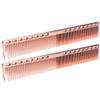 2 Pcs Pocket Combs, Stainless Steel Round Fine and Wide Tooth Combs for Barber Home, Women Men Cutting Styling for Hair and Beard (Rose Gold) view 2