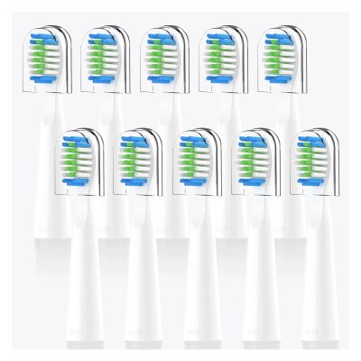 10PCSCompatible for Fairywill FW-E11 E10 E6 D7S Electric Toothbrush Replacement Brush Heads(10PCS White)
