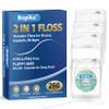 Bopika 2-in-1 Threader Floss for Braces Bridges and Implants, Expanding Fluffy Dental Floss for Wide Spaces, Light Mint Pre-Sized Segments, 260 Count (4 Packs of 65)