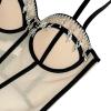 Women's Solid Color Short Lingerie Bustier Tank Top Corset Tank Top, khaki, S view 3