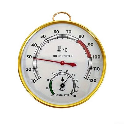 Besttoolifes Sauna Thermometer and Hygrometer with Analog Gauge, Humidity Meter for Sauna and Steam Room, Wall Mounted Thermometer 10-120