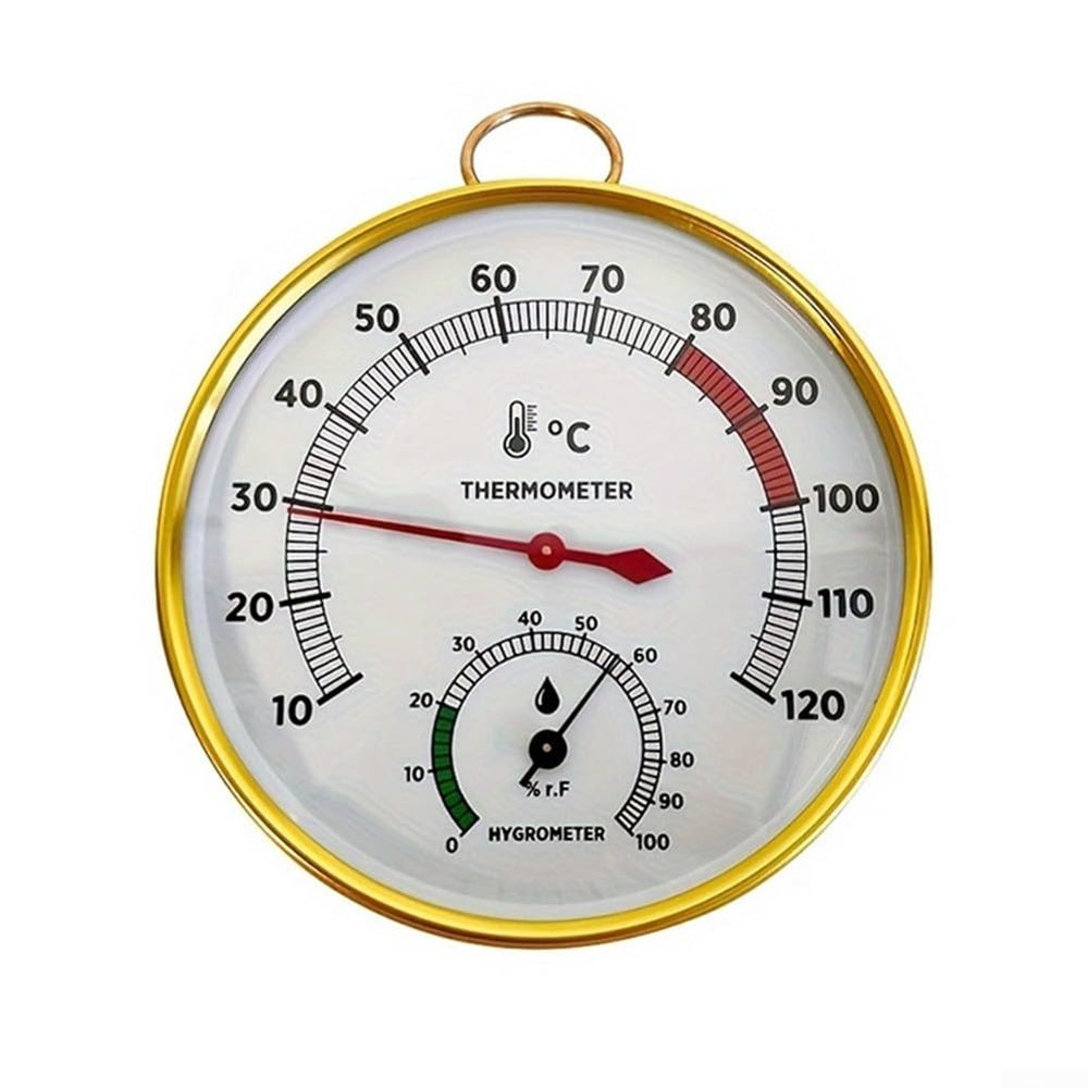 Besttoolifes Sauna Thermometer and Hygrometer with Analog Gauge, Humidity Meter for Sauna and Steam Room, Wall Mounted Thermometer 10-120