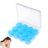12 PCS Silicone Ear Plugs for Sleeping, Ear Plugs Silicone, Reusable Moldable Waterproof Noise Cancelling Earplugs for Sleep, for Sleeping, Travelling(Blue) view 1