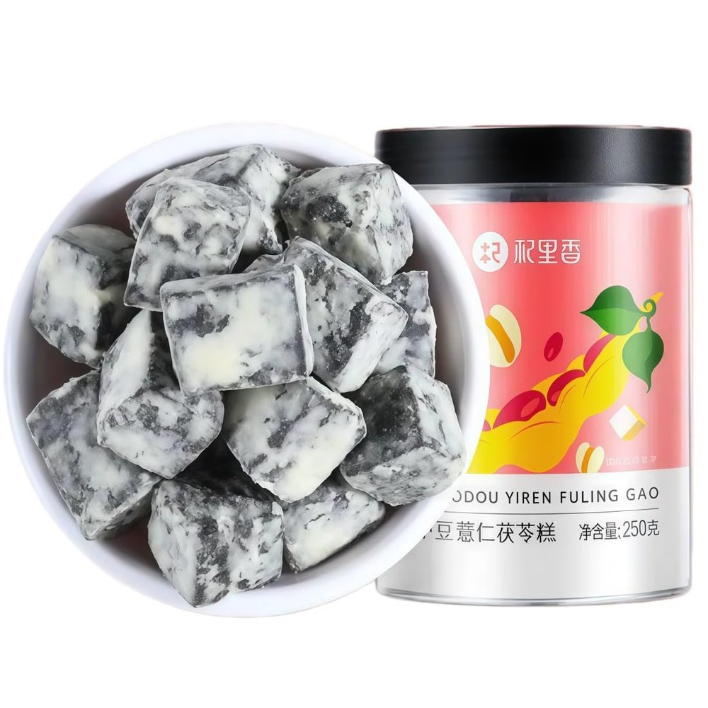 Adzuki Bean Coix Poria Cake, 250g Natural Herbal Pastry, Gluten-Free & Sugar-Free, Traditional Chinese Health Snack