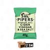Pipers Flavoured Crisps Minibags Hand Cooked British Potato Crisps | Vegetarian Gourmet Snack, Luxury Savoury Crisps for Lunchboxes - (Burrow Hill Cider Vinegar & Sea Salt - 24pack x 40g) view 4