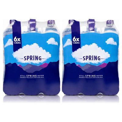 Saras Hiighland Spring Still Water 6 1.5L (Pack of 2) | Natural Spring Water | Pure & Freshly Sourced from Scotland | Zero Calories, No Additives