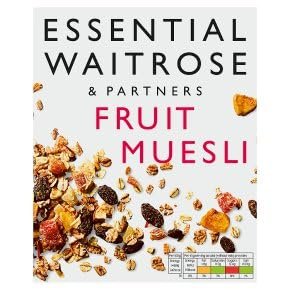 Waitrose Essential Muesli 1kg Fruit & Nut No Added Sugar Breakfast Cereal (Pack of 1, Fruit Muesli)
